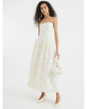 River Island Bandeau Midi Dress - White