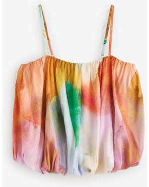 Never Fully Dressed Lurex Volume Balloon Top - White