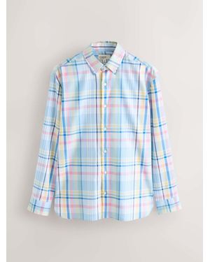 Next Regular Fit 100% Cotton N. Premium Long Sleeve Stripe Smart Shirt - Blue
