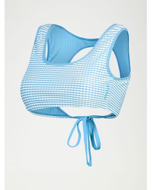 Speedo Gingham Wrap Bikini Top With Upf50+ Protection - Blue
