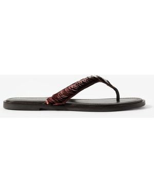 Mint Velvet Freya Detail Flip Flop Sandals - Brown