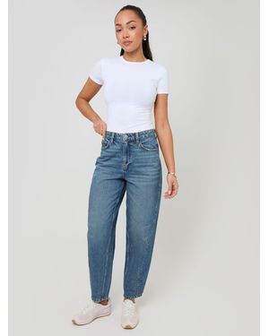 Threadbare Mid Barrel Leg Jeans - Blue