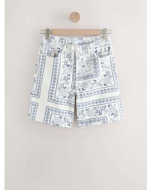 Next Bermuda Denim Jort Shorts - White