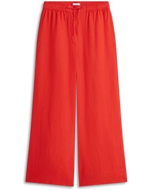 Tommy Hilfiger Relaxed Wide Leg Pure Linen Pants - Red
