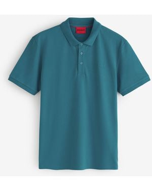 HUGO Donos Regular-Fit Logo Polo Shirt - Blue