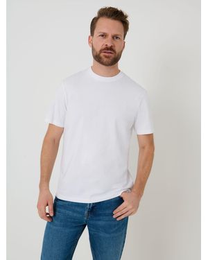 Saltwell Garment Dye Cotton Jersey Crew Neck T-Shirt - White