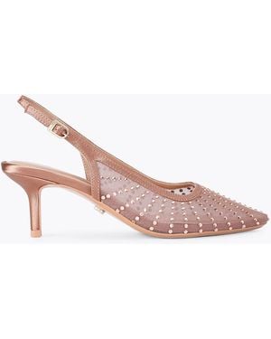 Carvela Kurt Geiger Linea Sling Embellished Heeled Slingback Shoes - Pink