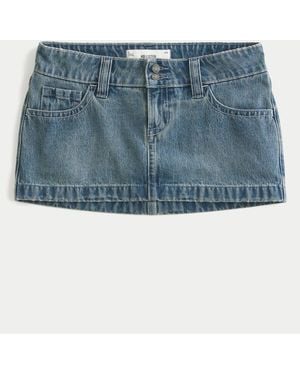 Hollister Micro Mini Denim Skirt - Blue
