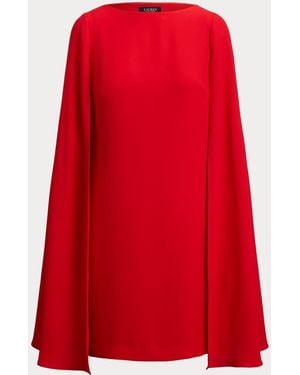 Ralph Lauren Petra Long Sleeve Cocktail Dress - Rot
