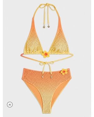 River Island Terry De Havilland Ombre Hotfix Bikini Set - Orange