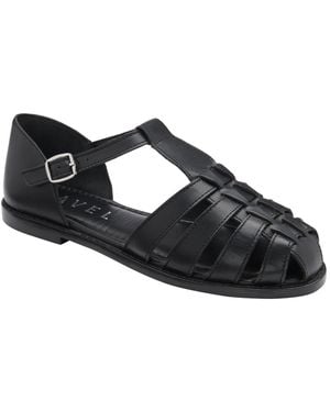 Ravel Leather Fisherman Sandals - Black