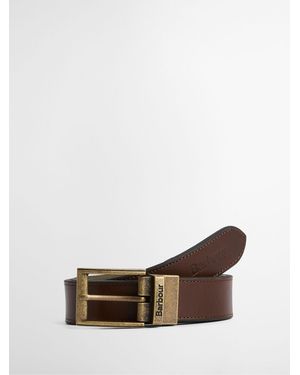 Barbour Reversible Transport Leather Belt - White