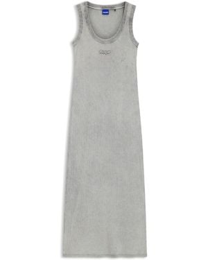 HUGO Niliyo Logo Jersey Midi Dress - White