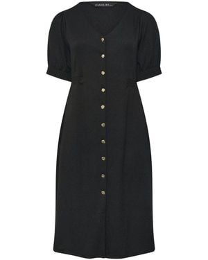 Evans Jersey Crepe Tea Dress - Black