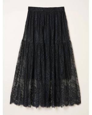 FatFace Fatface Annie Lace Midi Skirt - Black