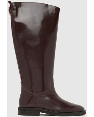 schuh Daffodil Leather Riding Boots - White