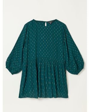 FatFace Fatface Stella Petite Metallic Tunic - Green