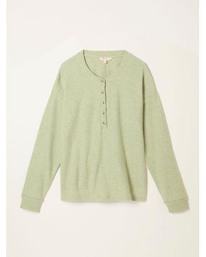 FatFace Pistachio Henley Lounge Top - Green