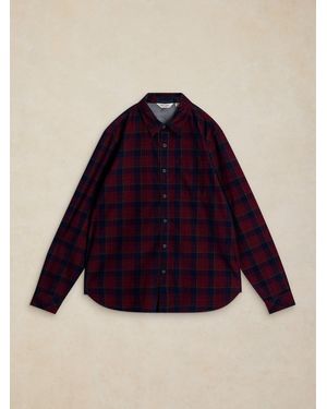 White Stuff Bruton Cord Check Shirt - Blue