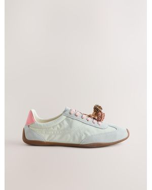 Next Forever Comfort Lace Up Charm Sneakers - Natural
