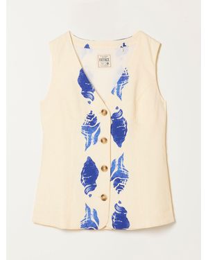 FatFace Fatface Indie Waistcoat - Blue