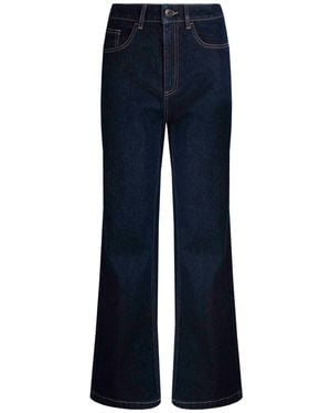 Weird Fish Corine Wide Leg Denim Jeans - Blue