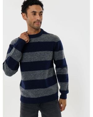 Threadbare Knitted Crew Neck Sweater - Blue