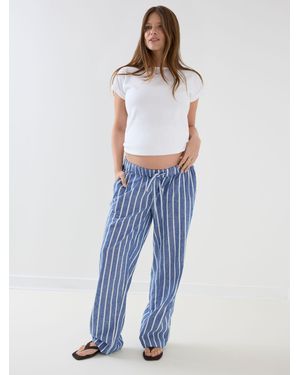 Jojo Maman Bébé Mid Striped Wide Leg Trouser - Blue