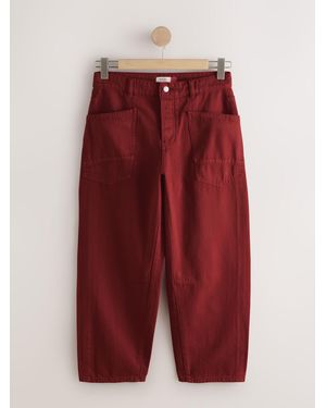 Next Brick Double Pocket Barrel Jeans - Red
