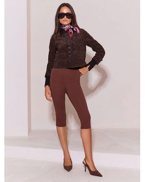 Lipsy Chocolate Ponte Capri Pants - Brown