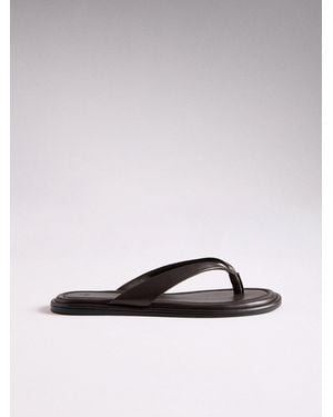 The Set Toe Thong Flat Sandals - White