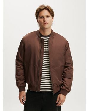Cotton On Classic Bomber Jacket - Brown