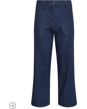M Com Petite Wide Leg Carpenter Jeans - Blue