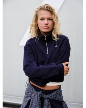 Self Half Zip Sweatshirt - Blue