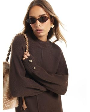 River Island Cozy Sweater Dress - Brown