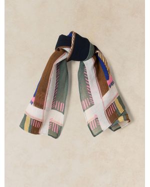 White Stuff Emily Square Printed Scarf - Natural