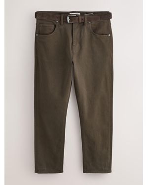 Next Slim Fit Belted Jeans - Natural