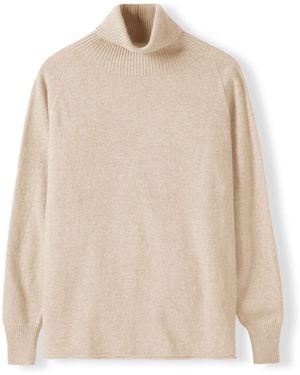 Celtic & Co. Supersoft Slouch Roll Neck Sweater - Natural