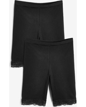 Next Cotton Blend Anti-Chafe Shorts 2 Pack - Black