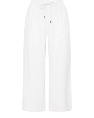 Evans Wide Leg Linen Rich Pants - White