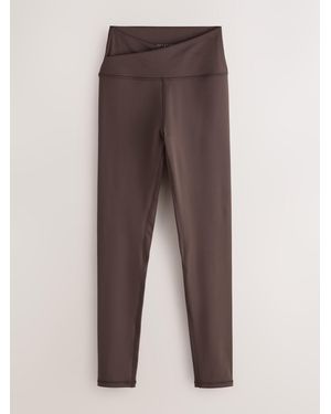 Next Chocolate Balance Wrap Front Yoga Leggings - Brown