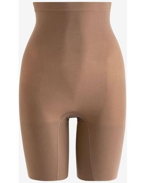 Spanx Cafe Au Lait Brief Seamless Power Firm Control Mid-Thigh Shorts - Natural