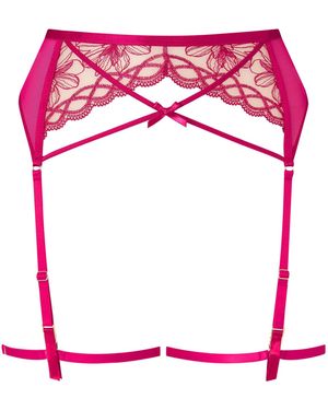 Ann Summers Ann Summers Make You Mine Floral Embroidery Suspender Belt - Pink