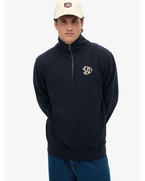 Superdry Athletic Half Zip Sweatshirt - Blue