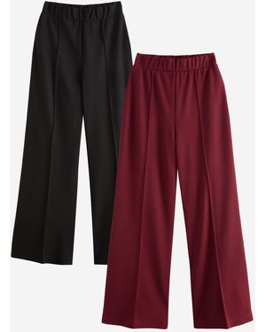 Lipsy Berry High Waist Wide Leg Pants 2 Pack - Red