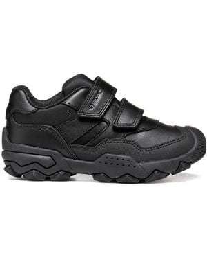 Geox J Buller Leather School Shoes - Black