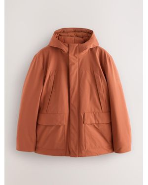 Next Thermogen Parka Jacket With Borg Lining - Orange