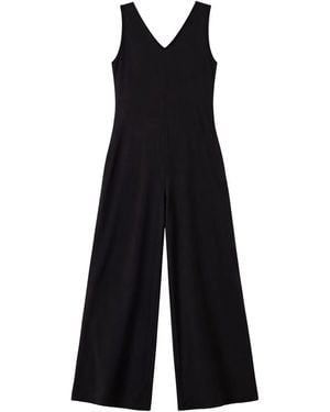 Ro & Zo Petite V-Neck Jersey Jumpsuit - Black
