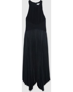 Reiss Pleated Sleeveless Midi Dress - Black