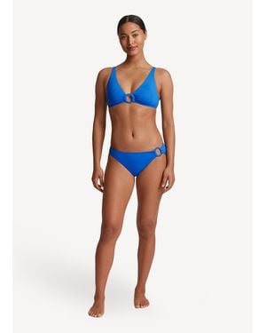 Ralph Lauren Beach Club Solids Macrame Ring Bikini Bottom - Blue